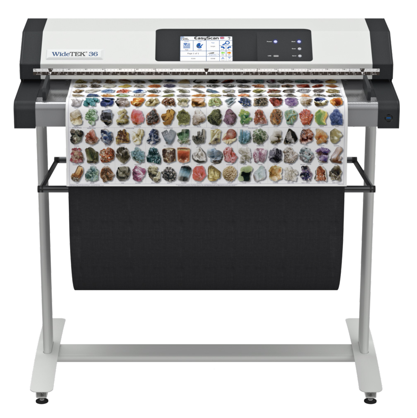Quiet, compact wide format color scanner for up to 36 inch width